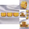 Sophisticated Square Lucky Wealth Ring For Men In Adjustable Gold Plated Elegant Style