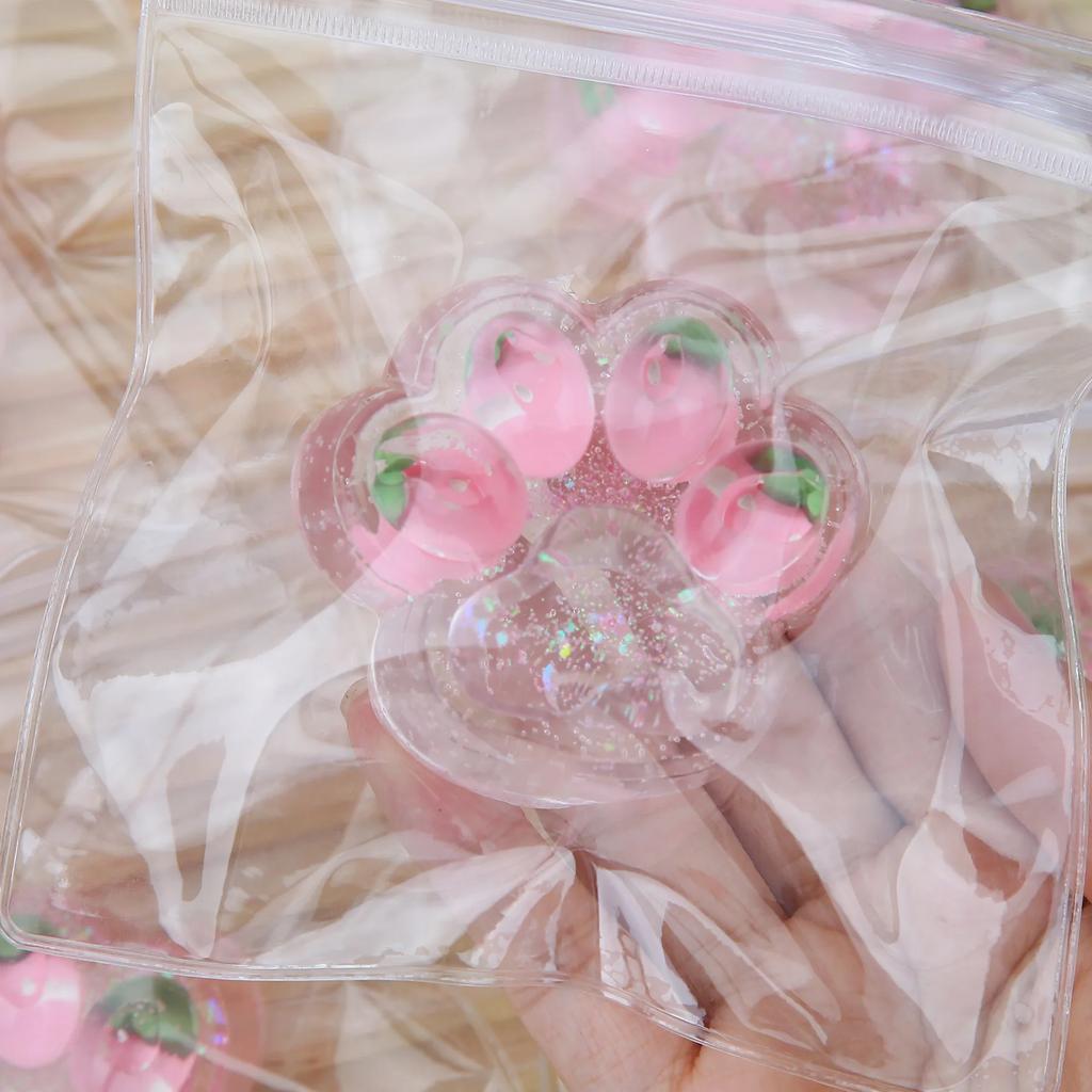 Kind Erdbeere Traube Ananas Katzenpfote Squish Fidget Spielzeug Langsamer Rückprall Stressabbau Pfote Klemmen Dekompression Weiches Squishy Spielzeug