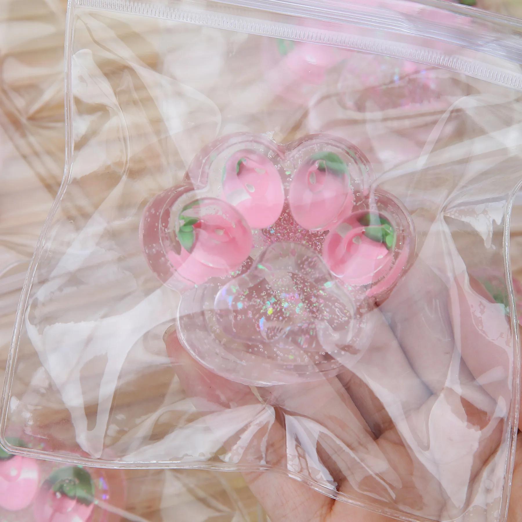 Детская клубника виноград ананас кошачья лапка сквиш фиджет игрушка медленный отскок снятие стресса лапка щипок декомпрессия мягкая сквиши игрушка