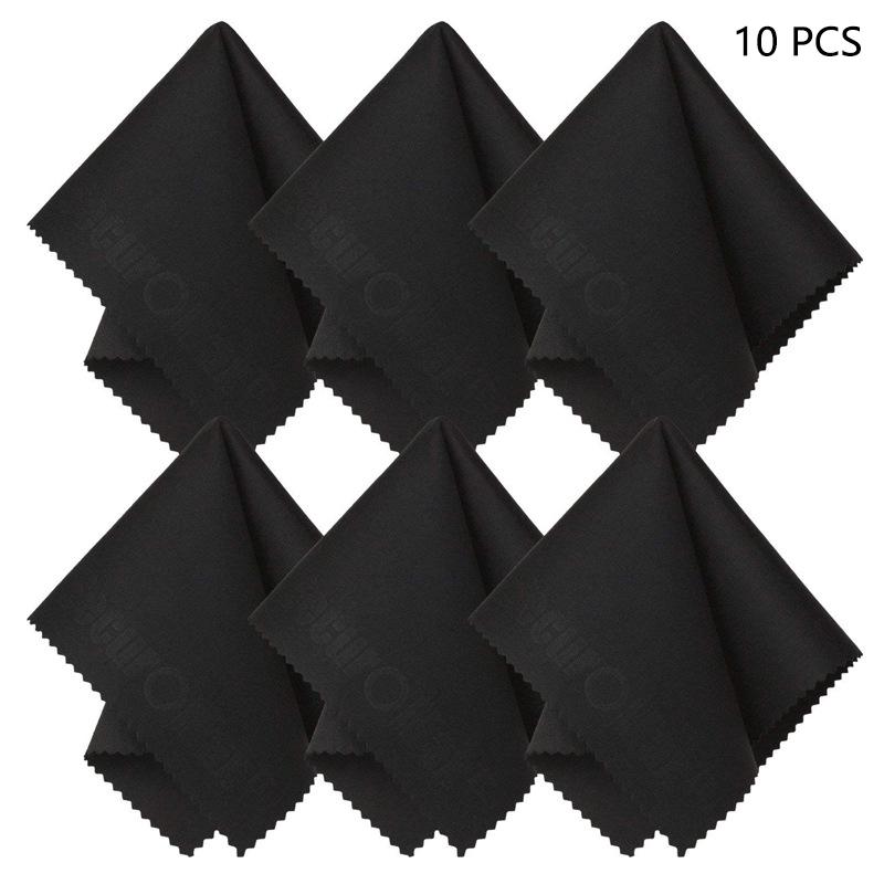 10Pcs Black Microfiber Sunglasses Eyeglasses Cleaning Cloth Glasses Eyewear Clean Lens Cloth Accessories