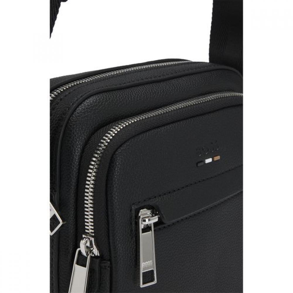BOSS Three Pocket Logo Reporter Bag Black  Sp25 