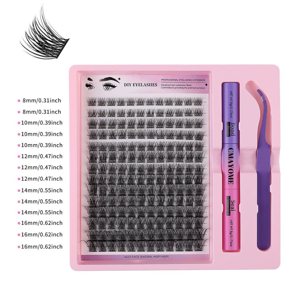 168 Clusters D Song Natural Thick Single Cluster False Eyelashes 8-16Mmdiy Segmented Multi-Haired Eyelashes