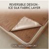 Machine Washable Ice Silk Cooling Mat 150x200/180x200cm, Soft Fitted Sheet 3-Piece Set, Gentle for Sensitive Skin
