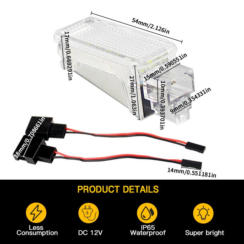 1pc/2pcs White 12V for Fabia(Type 6Y) 4D 2000-2007 (Type 5J) 5D Hatchback 2007-up LED Luggage Compartment Trunk Boot Lights