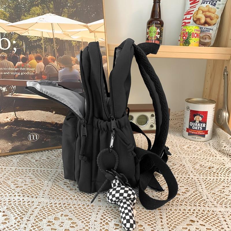 Studentský školní batoh Dámský jednobarevný batoh s velkou kapacitou