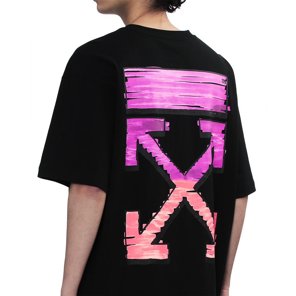 Off-White Back Graffiti Gradient Arrow Print Fashion Light Luxury Trendy Versatile T-Shirt Unisex Tops OFFTEGARC067Q