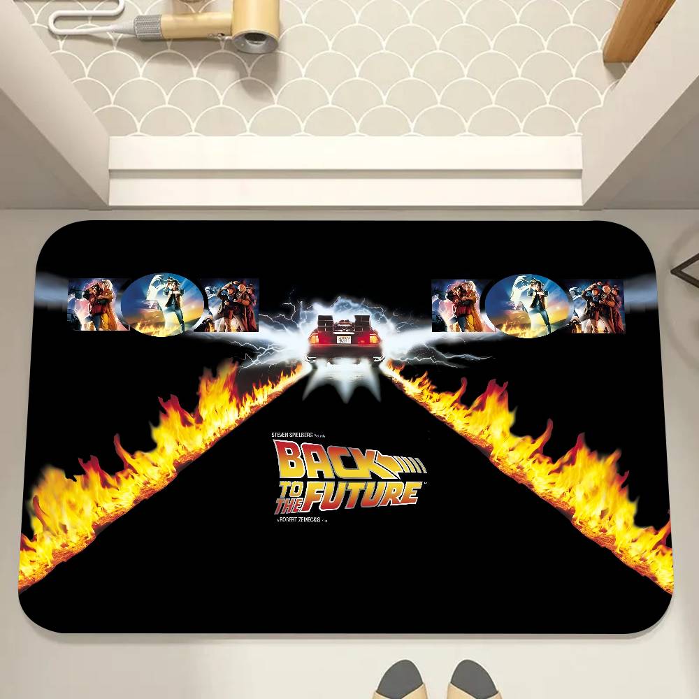 Classic Movies Back To The Future Floor Mat Suitable For Living Room Kitchen Bathroom Non-slip Mat Household Foot Mat