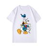 Disney Donald Duck Cartoon Printed Short Sleeve T-Shirt Summer Casual Cotton White  Couple Outfit Men Clothing Tracksuit Tee Top