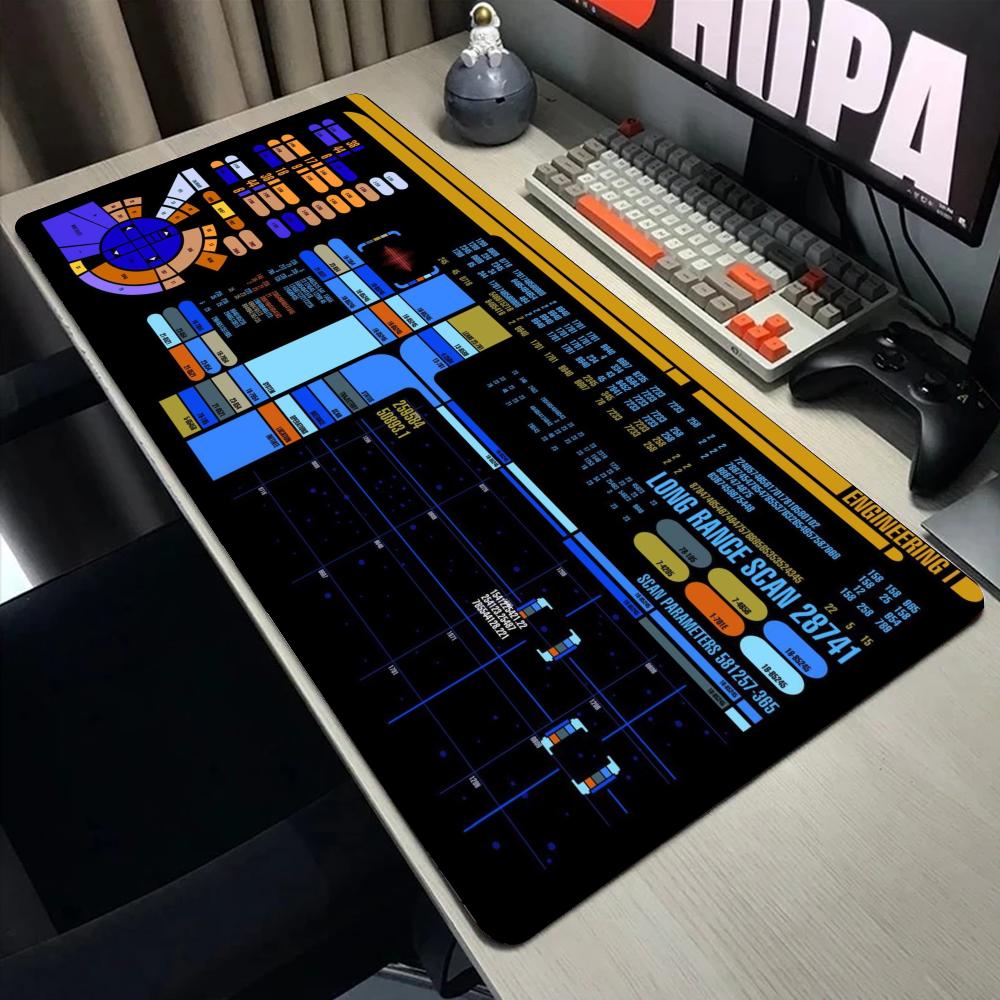 Large Starship Blueprint Pad Desk Pad Mouse Pad Gamer Computer Cabinet Star Trek Game Office Accessories Keyboard Anime Extended
