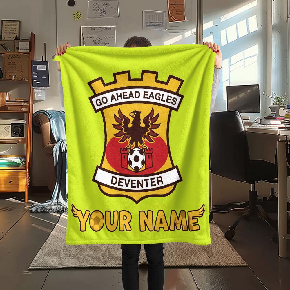 Custom Name Go Ahead Eagles Flannel Blanket, High quality Comfortable for All Seasons, Home Decor, Warmth and Comfort
