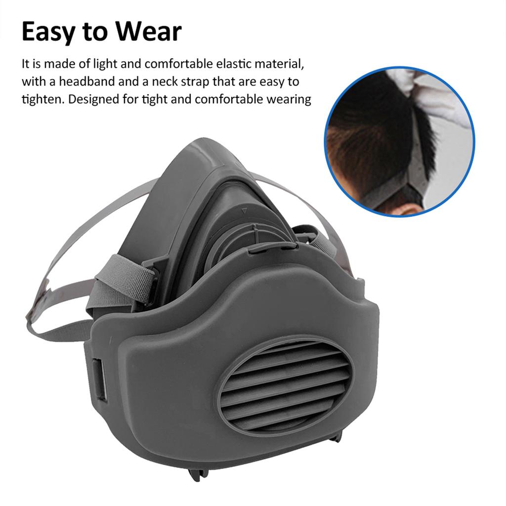 3200 Dust Mask Reusable Half Face Cov Mask with Filt Cotton KN95 Dust-Proof Mask Suitable for Industry, Dust Prevention, Grinding, Deco