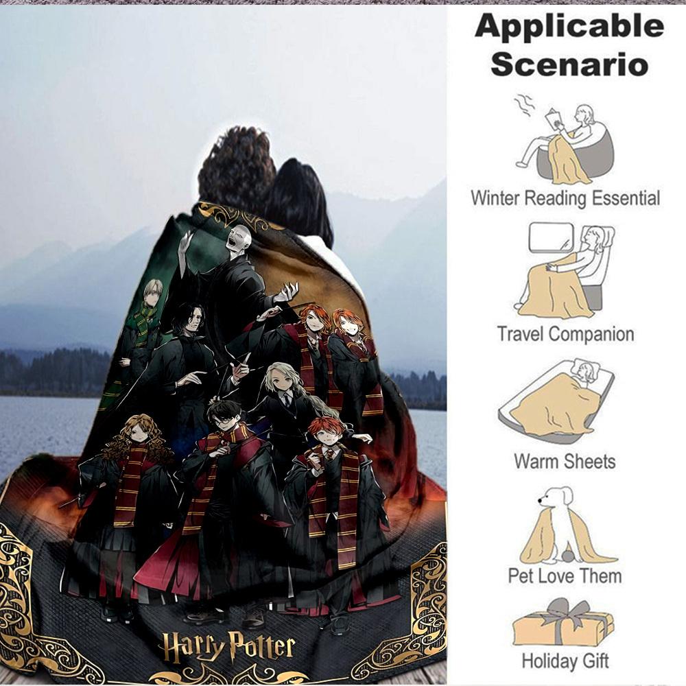 1 Stück Harry Potter, Hogwarts Decke Leichte Flanelldecke für Sofa, Bett, Reisen, Camping, Wohnzimmer, Büro, Couch, Stuhl und Bett