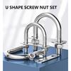 M6 M8 304 Stainless Steel U Type Bolts with Plate Nuts Round U Shape Pipe Clamp Clip U Type Tube Holder Fixed Buckle 2mm Plate