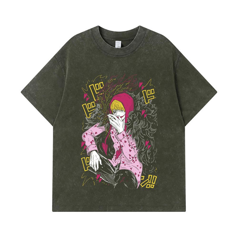 

Стиранные футболки 275 г/м² 100% Хлопок One Piece V15 Принт Corazon Унисекс Тяжелая Хлопковая Футболка S армия зеленый