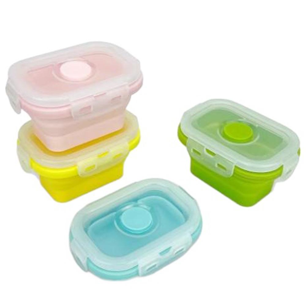 4Pcs Collapsible Food Fresh-Keeping Box 150ml Refrigerator Organizer  Kitchen