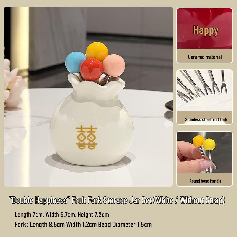 Ru Han Hochzeit Keramik Obstspieß & Dessertgabel Set