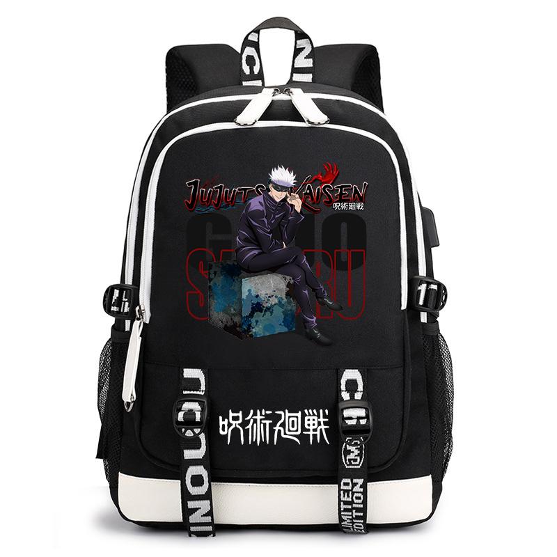 Jujutsu Kaisen Druck Schülerrucksack Lässiger Anime Tagesrucksack für Jungen Mädchen Schultasche Leicht