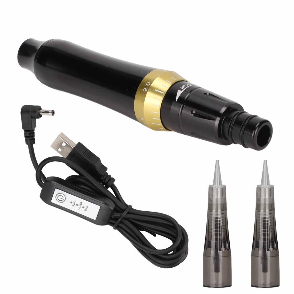 Semi-permanent tatoveringspenn øyenbryn leppe eyeliner microblading sminkemaskin svart 110-240V US-plugg