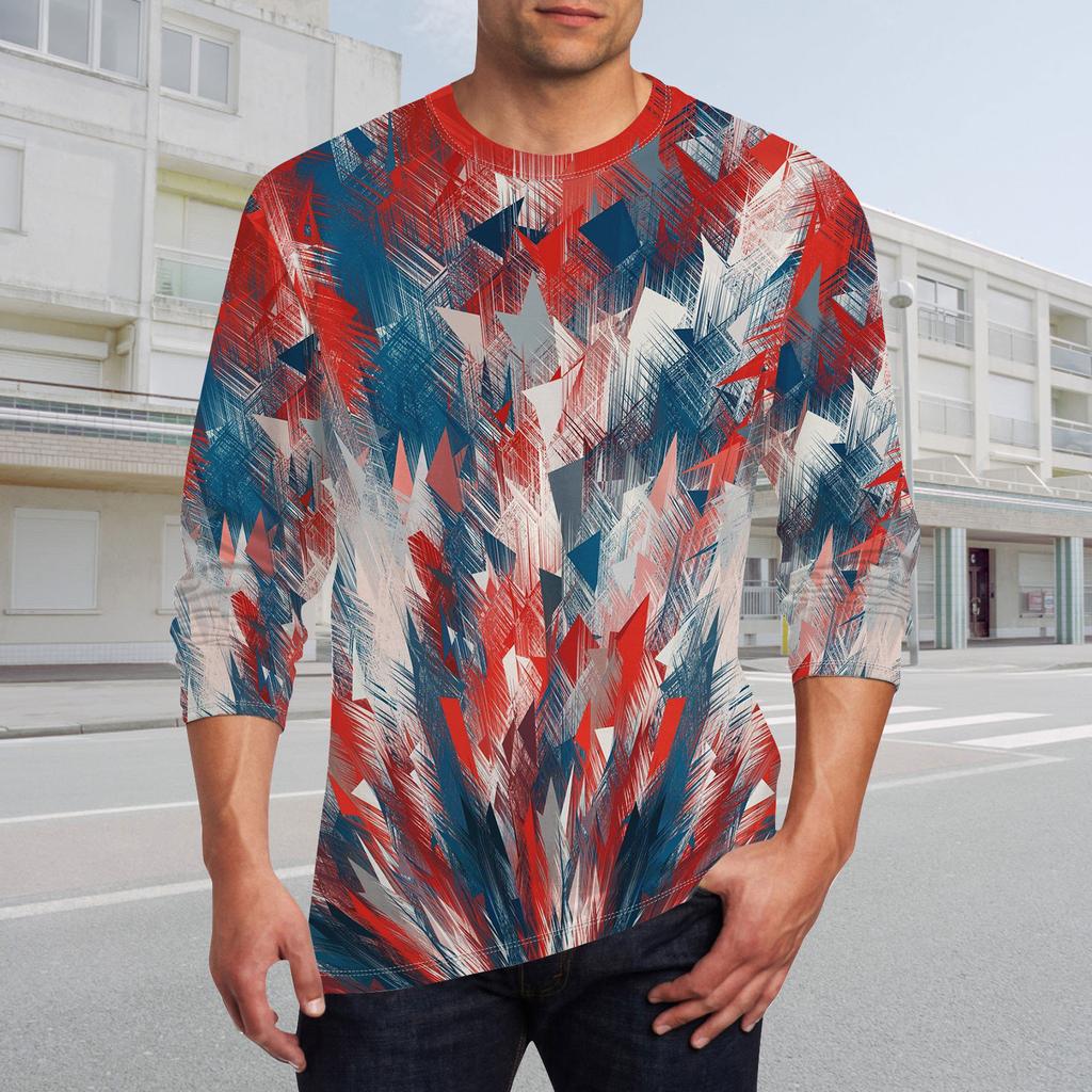 Men's T Shirt O-Neck Clothing Apparel Outdoor Long Sleeve Print Fashion Designer Vintage