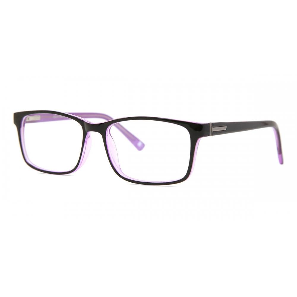 Full Rim Rectangle Black Purple Inside Smartbuy Collection Sandy Cp150e Fashion Unisex Eyeglasses