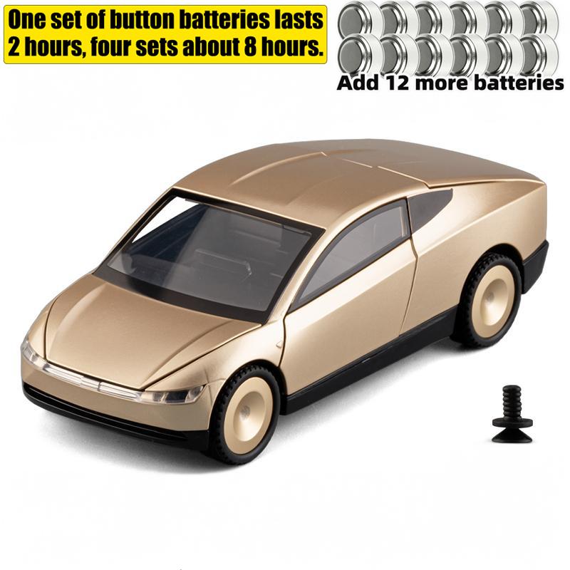 1:32 Cybercab Robotaxi Fahrerloses Taxi Legierung Metall Druckguss Modellauto Sound und Licht Rückzieher Kinder Spielzeugauto Weihnachtsgeschenk Junge