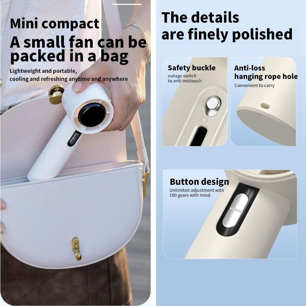 Adjustable Handheld Fan 100 Winds Speeds Cooling Fan New Mini Turbo Fan  Camping