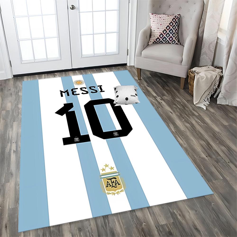 Messi Celebration rug for living rooms, bedrooms, home décor, and as gifts.