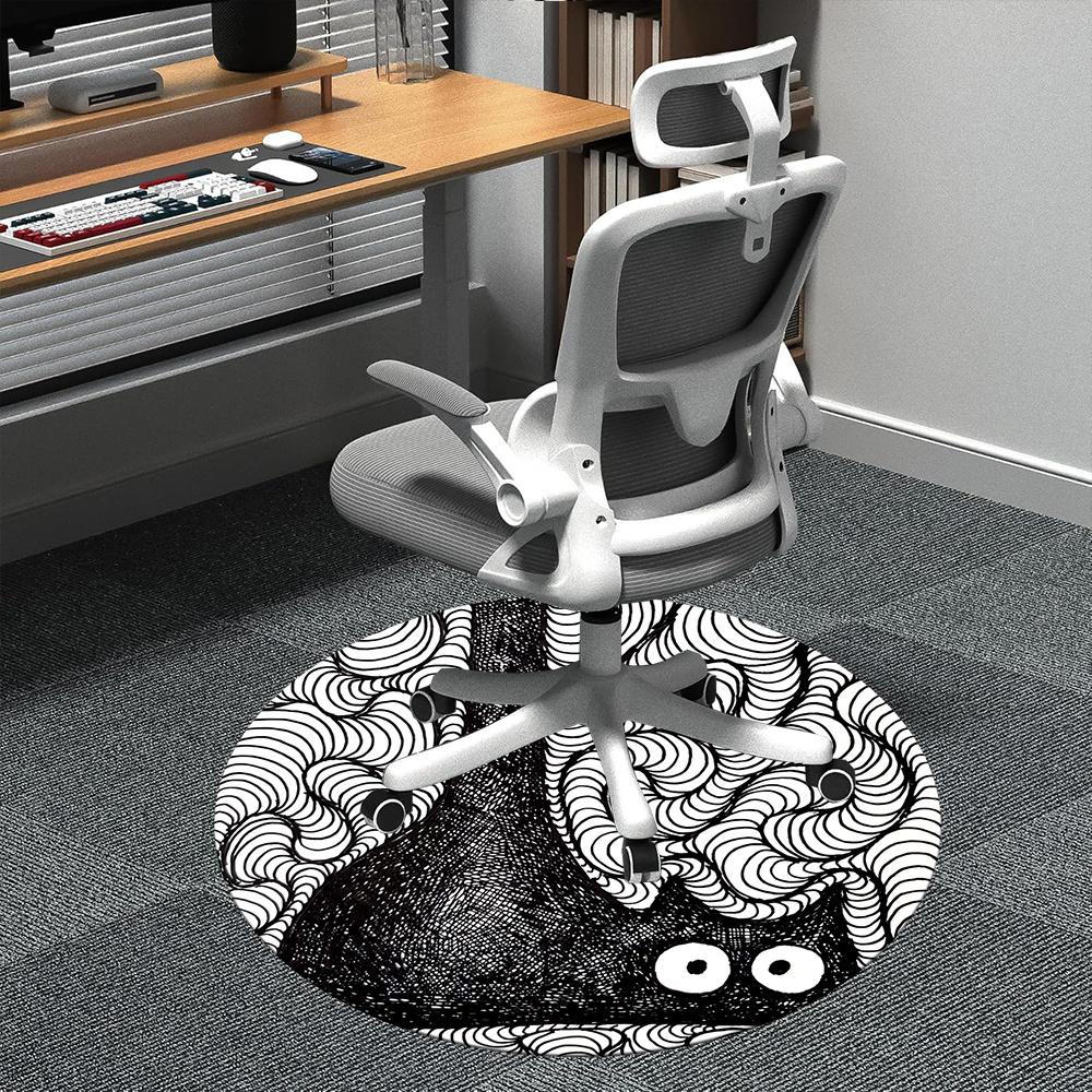 1pc Whimsical Cat Pattern Office Round Area Rug, Indoor Mat Suitable ForOffice, Under Office Chairs Bedroom Living Room Home Decor, Room Deco 042