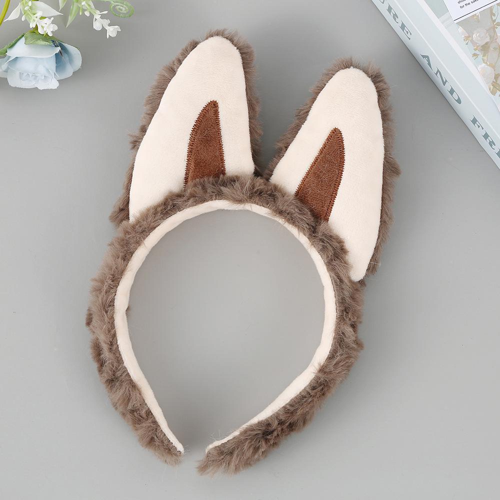 BuBu Elf Ear Plush Headband: Cute Cartoon Wash Face & Outdoor Hair Accessory for Women