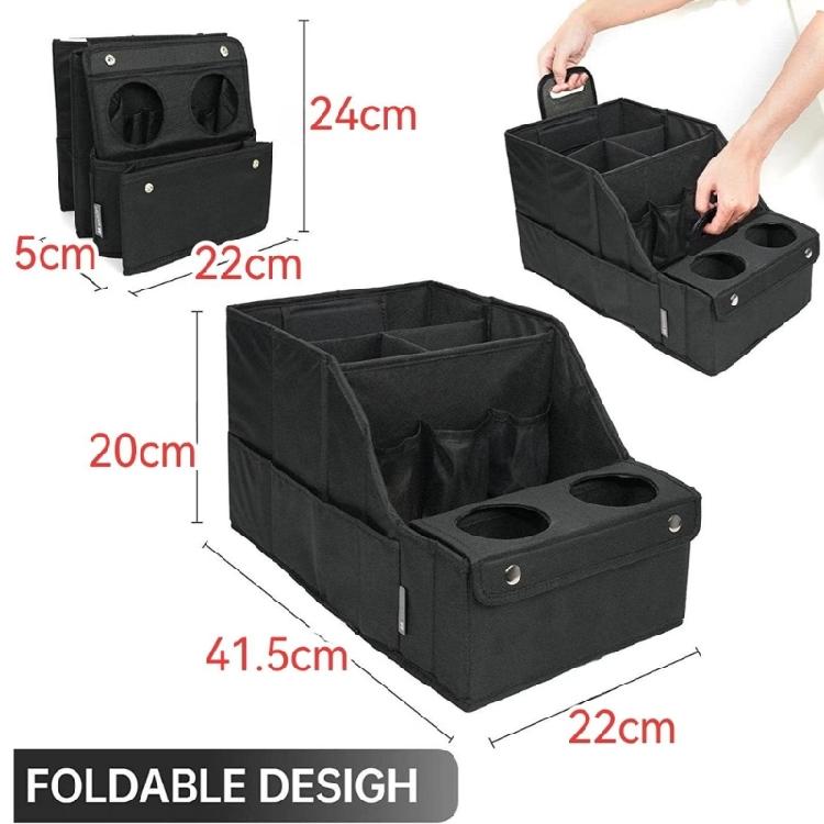 Multiunctional Automotive Organizers With 4 Storage Compartments Double Cup Holders For Car Interior Organization System