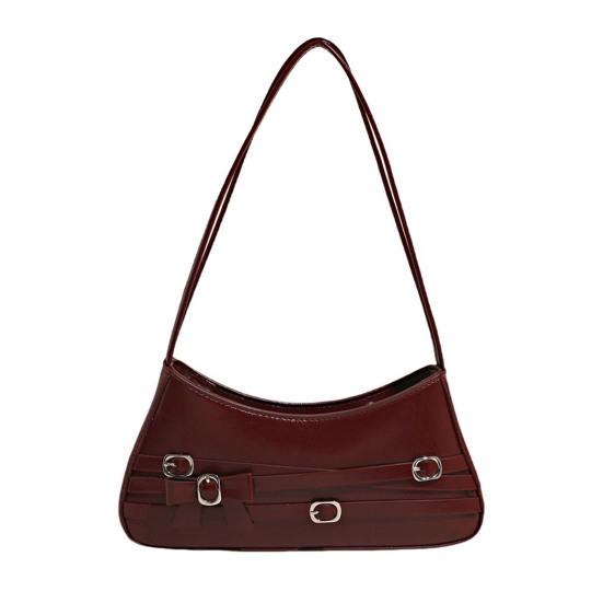 Women Hobo Handbag Faux Leather Bow Shoulder Bag Vintage Clutch Purse Underarm Bag for Street Work Party Date