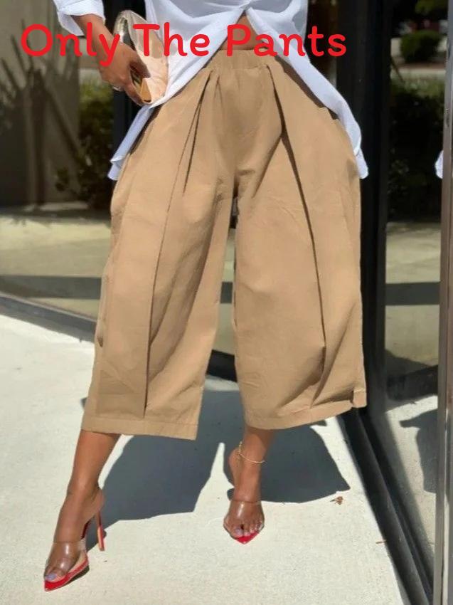 Casual Wideleg Pants For Women With Polyester Fabric Comfortable Summer Style