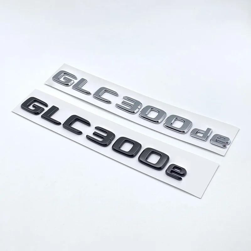 3D ABS Chrome Black Letters GLC300de GLC300e GLC350e GLC400e 4Matic Emblem for Mercedes-Benz GLC X253 Car Trunk Logo Sticker PI1
