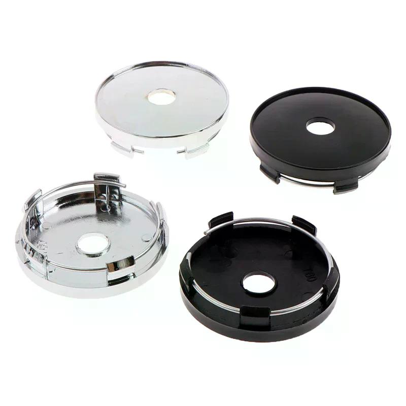 4Pcs 60-65mm Black Plastic Car Wheel Center Hub Caps Auto Rim Decor Protective Covers Accessories