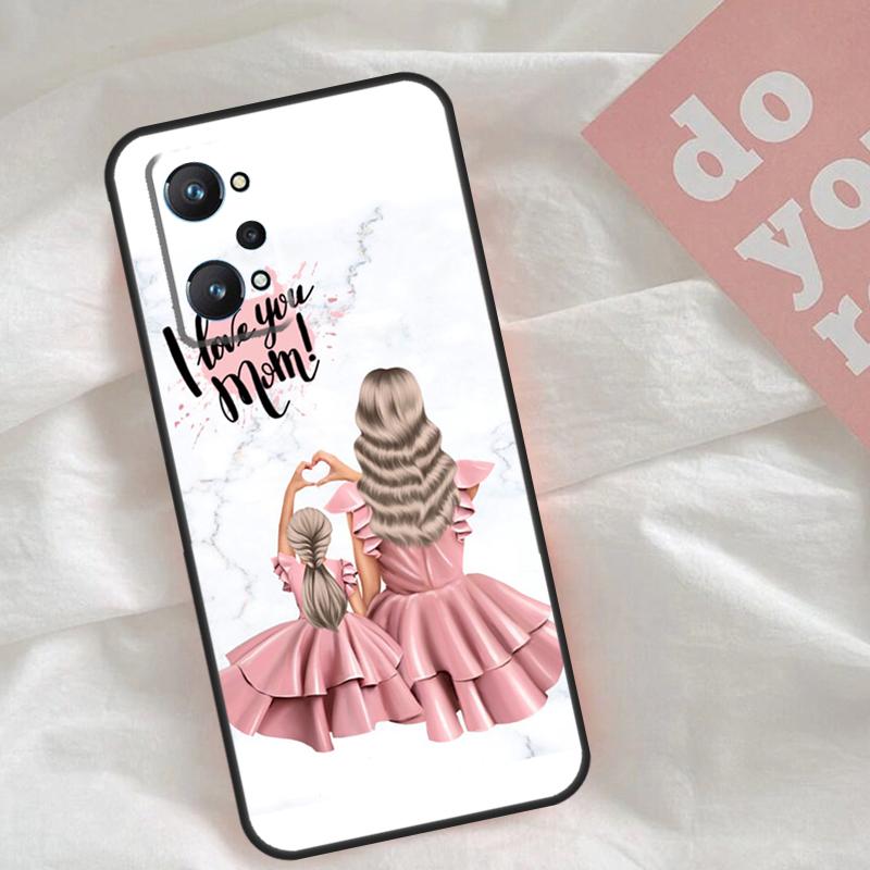 Baby Mother Brown Girl Family Case For Realme C75 C63 C61 C65 C67 C55 C51 C53 C35 C71 15 11 12 13 14 Pro Plus GT6 GT7 Pro