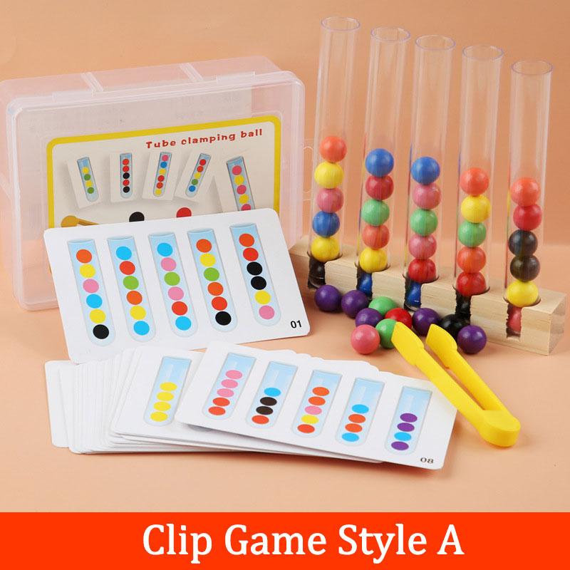 

Children Fine Motor Training Montessori Toys Wooden Test Tube Clip Beads Color Matching Sensory Games Educational Toys For Kids