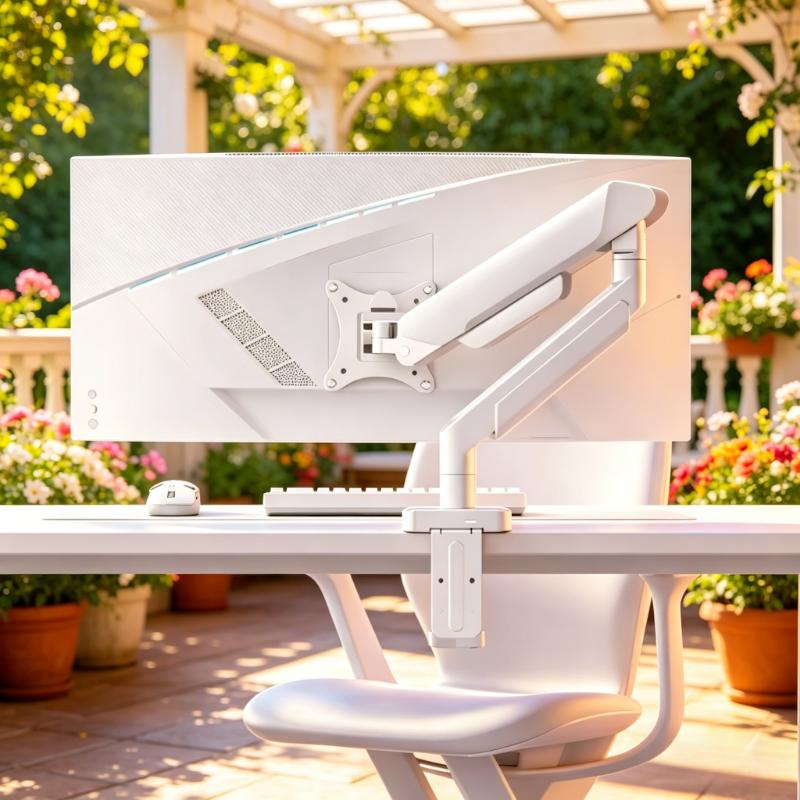 13-35 Inch Black White Monitor Stand, Ergonomic Adjustable Bracket, Space Saving for Home Office Use, Perfect Gift