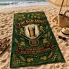 Das Dad Arms Pub Dad Strandtuch, Vintage Bierwappen-Print, Saugfähiges Schnelltrocknendes Handtuch für Bierliebende Väter, Sommer-Strand-Nutzung