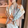New Fashionable and Elegant Silk Scarf, Peony Fantasy Square Scarf, Four Seasons Simple Mulberry Silk Shawl Women