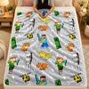 Flannel Blanketminecraft Warm Soft Throw Blanket for Indoor Sofa Bed Living Room Use