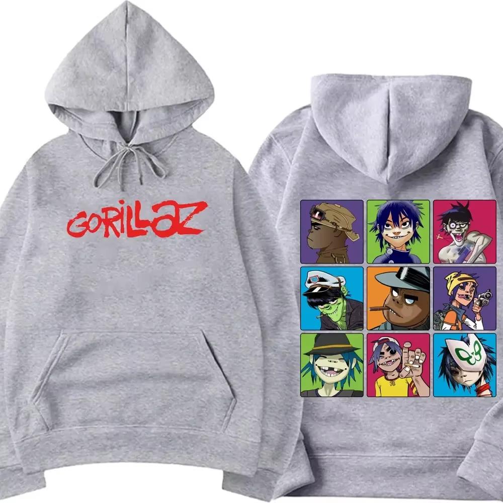 2026 Hot Sale Gorillaz Demon Days Hoodie Men Women Vintage Hip Hop Streetwear Soft Cotton Sweatshirt Loose Cozy and Versatile