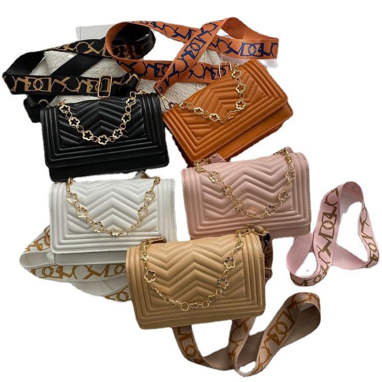 Mode Rhombus Stickgarn Schulter kleine quadratische Tasche Umhängetasche 2025 neu einfarbig Einbuchtung einfarbig tragbare Damentasche