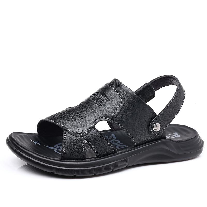 

Мужские сандалии из натуральной кожи, летняя классическая мужская обувь, уличные тапочки, мужские прогулочные туфли, sandalias hombre pantuflas 38