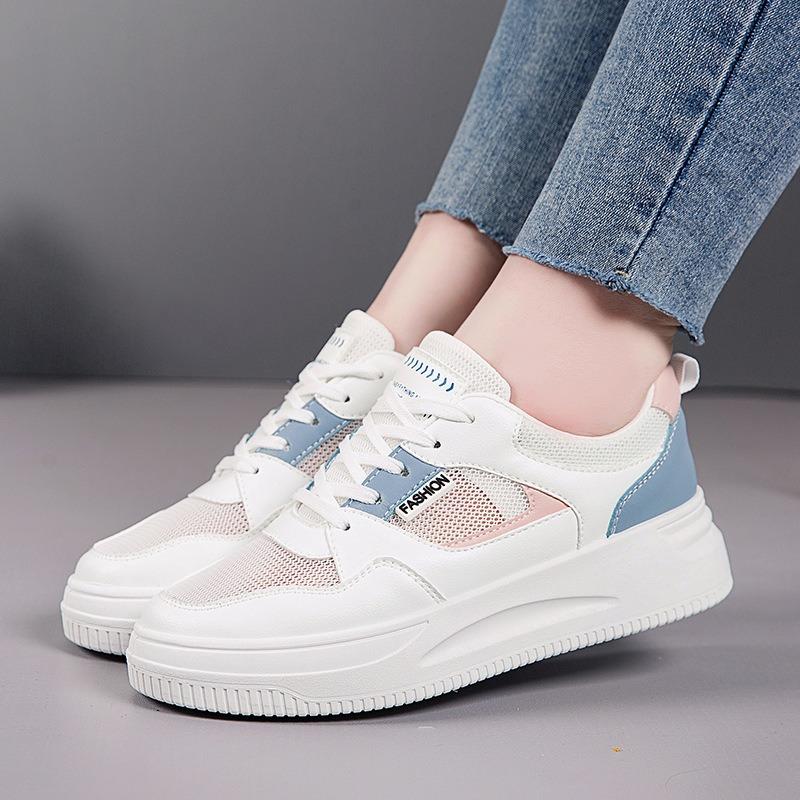 Little White Shoes Women's Summer Breathable Mesh Women's Shoes Thin Casual Sports Shoes Versatile Platform Student Board Shoes
