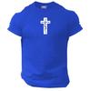 Faith Cross T Shirt Gym Clothing Bodybuilding Training Workout Exercise Mma Top