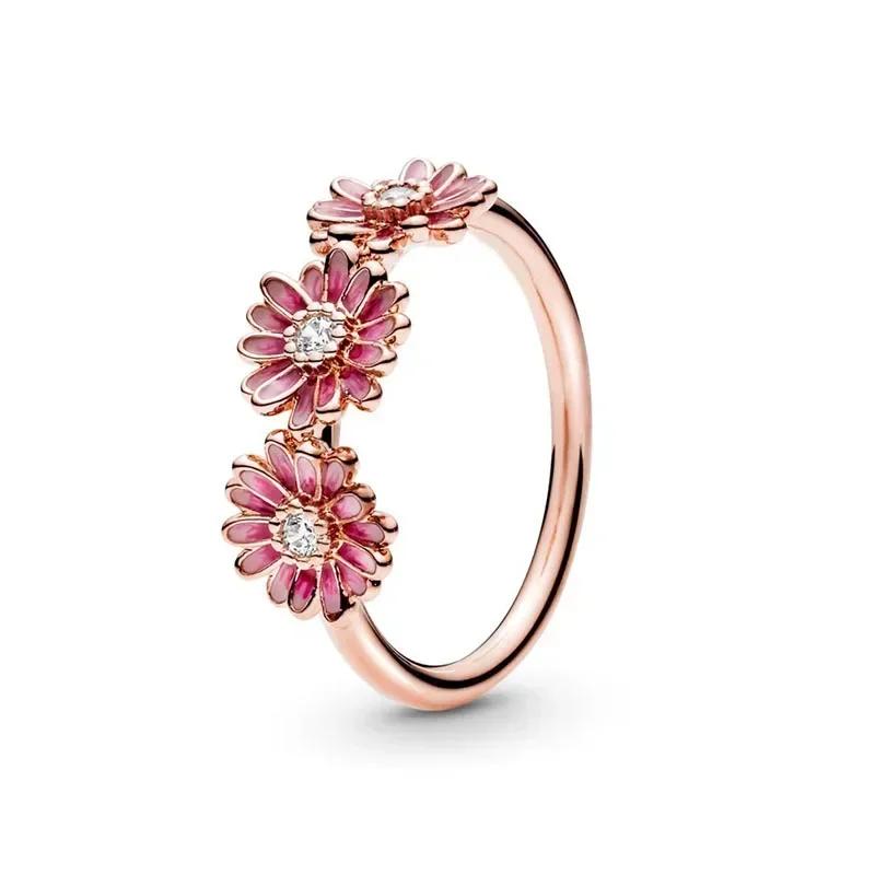 925 Sterling Silver Rose Gold Ring Hot Selling, Sparkling, Fashionable and Charming Crystal Ring, Women's Birthday Jewelry