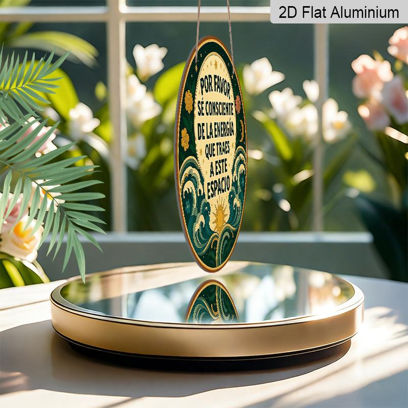 2D Plat, 1 stuks 7,87x7,87 Inch 2D Plat Rond Aluminium Bord, "Energy" Vintage Aluminium Plaquette, Huisdecoratie Bord, Geschikt voor het Decoreren van Woonkamers