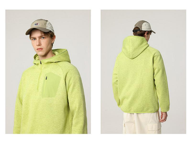 Men's Winter Sporty Loose-Fit Half-Zip Hoodie - American Mountain Style