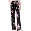 Womens Pajama Pants Sleepwear Casual Drawstring Elastic Waist Pants Comfy Straight Yoga Loose Trousers