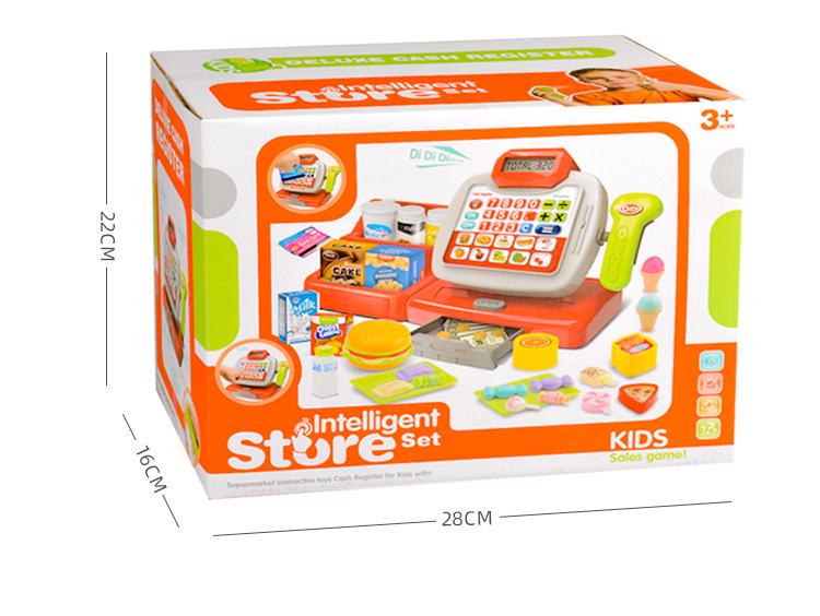 Kids' Interactive Play Supermarket Cash Register with Scanner, Computer, Sound & Light Effects - Perfect Gift for Girls